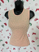 Load image into Gallery viewer, Pearl Embellished Tank Top (Size XLarge)
