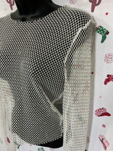 Load image into Gallery viewer, Mesh Rhinestones Blouse • Size Small
