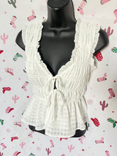 Load image into Gallery viewer, White Bow Top • Size Medium

