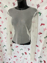 Load image into Gallery viewer, Mesh Rhinestones Blouse • Size Small
