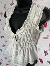 Load image into Gallery viewer, White Bow Top • Size Medium
